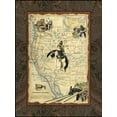 thumbnail image 2 of Vision Studio 25x32 White Modern Wood Framed Museum Art Print Titled - Western States Map, 2 of 4