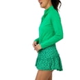 thumbnail image 3 of IBKUL Adult Female Solid Long Sleeve Mock Neck Top, Color: Green, Size: 2XL, 3 of 7