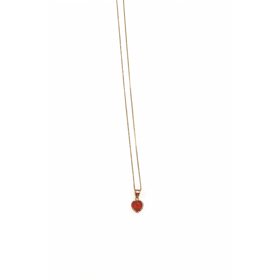 Modlines Rose Gold over .925 Sterling Silver Red Heart Pendant and Choker Necklace 40mm Chain