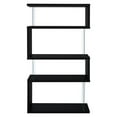 thumbnail image 2 of Asymmetrical Snaking Wooden Bookcase, Black, 2 of 5