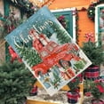 thumbnail image 3 of Merry Christmas House Flag Double Sided 28x40 Inch Red Truck Cardinal Birds Xmas Tree Gifts Snow Green Holly Berry Winter Holiday Yard Flag Outdoor Decoration, 3 of 6