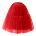 thumbnail image 2 of Bovxnpu Plus Size Skirts For Women, Women's High Waist A-Line Skirt Flared Midi Skirt, Womens Pleated Gauze Knee Length Skirt Adult Dancing Skirt Free Size, 2 of 4
