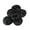 Black 44L, variant on Mibo 6pcs Nylon Resin Button - 2 Hole - Embossed Wave Pattern on Wavy Textured Backround with Convexed Edge - 44L(28mm) - Black