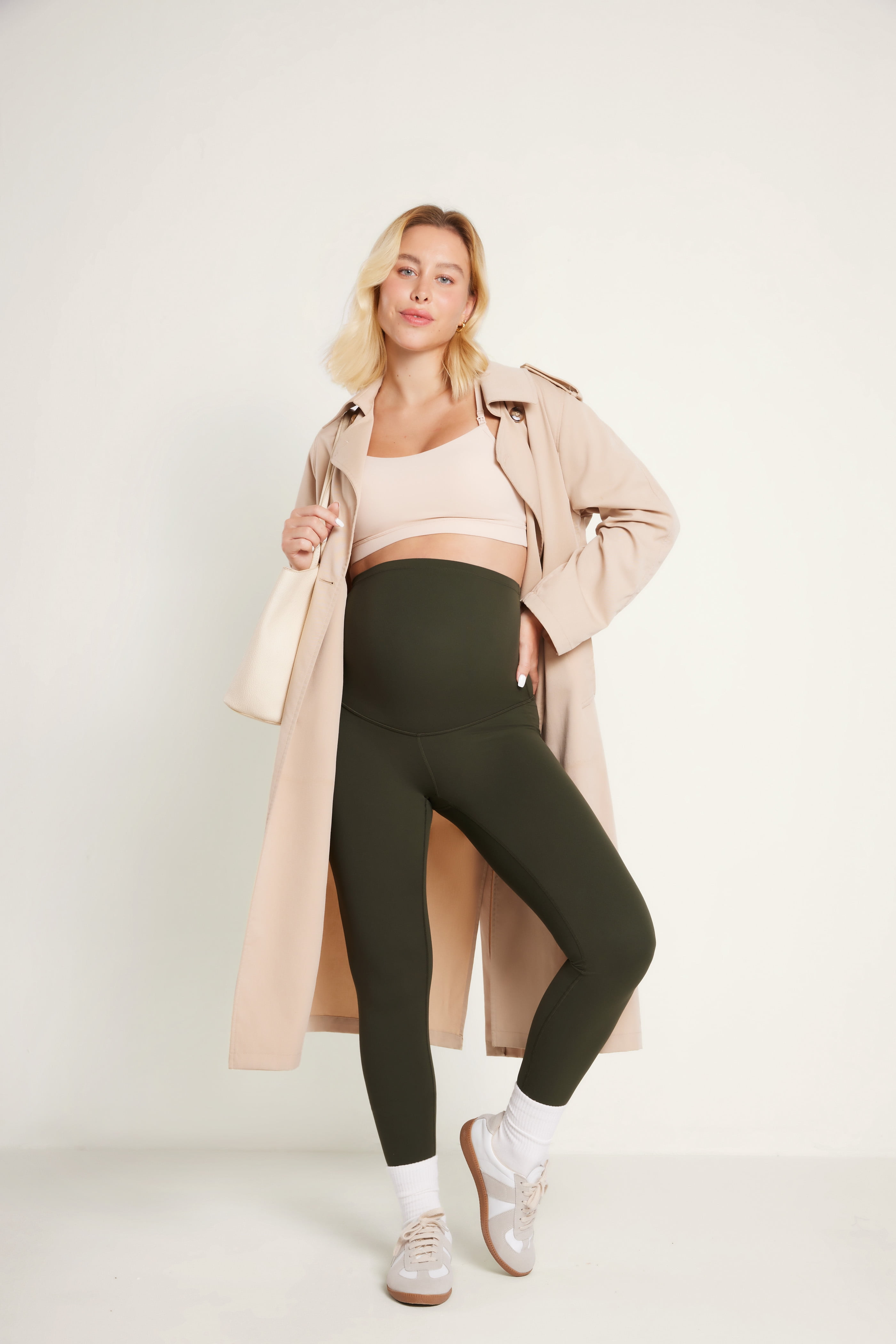 CRZ YOGA Womens Butterluxe Maternity Leggings over the Belly 25'' Soft Workout Yoga Pregnancy Pants