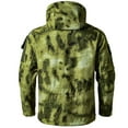 thumbnail image 3 of Kixjoy Rain Jacket Men Long Sleeve Waterproof Hooded Jacket Big and Tall Full Zip Fall Coat Hiking Camo Thermal Mens Windbreaker with Pockets, Green 3XL, 3 of 3