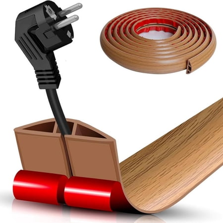 YongCo Floor Wire Cover Flexible Cut To Length Cord Concealer For Home Office Flame Retardant PVC Cable Management Channel