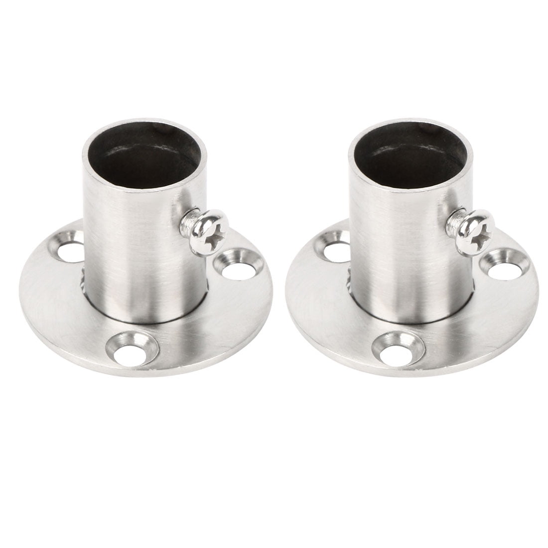Stainless Steel Cabinet Closet Rod Bracket Holder Flange Socket