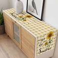 thumbnail image 4 of Sunflower Table Runner - 36 Inch Long, Kitchen Dining Table Runner Dresser Scarves, Yellow Plaid Lattice You Are My Sunshine Farmhouse Decor for Coffee Tables Wedding Party Banquet, 4 of 8