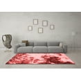 thumbnail image 3 of Ahgly Company Machine Washable Indoor Square Abstract Red Modern Area Rugs, 7' Square, 3 of 4