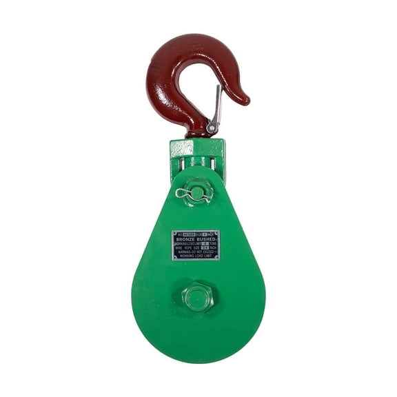 Snatch Block with Hook WLL 8 Ton 8" Sheave 3/4 Inch Wire Rope Wrecker Roll Back Recovery