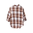 thumbnail image 3 of Delayuji Women's Button Down Shirt Plaid Checkered Shirt Retro Style Loose Long Sleeved Shirt Spring Outfit, 3 of 3