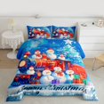 thumbnail image 2 of Feelyou Blue Cartoon Snowman Twin Comforter Sets, Merry Christmas Bedding Set, 2pcs, 2 of 8
