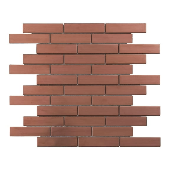 Modket TDH259RG Rose Gold Copper Color Metallic Metal 2/3 offset Mosaic Tile Kitchen Backsplash