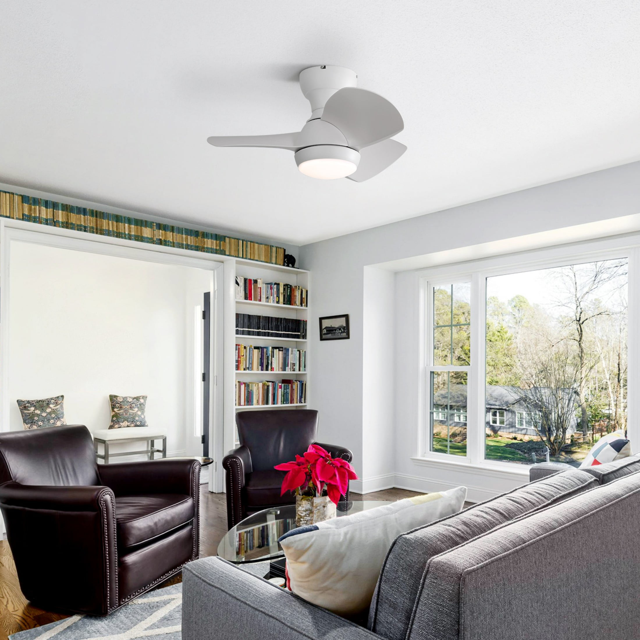 Sofucor 23 inch Ceiling Fan with LED Light for Children's Rooms Dining Room Patio