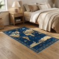 thumbnail image 2 of ODIKA 5'x7' Washable Area Rug Cartographic Adventure Map Featuring Sea Creatures And Compass Design for Guest Room, Lounge, Apartment, Non-Slip Low Profile, Stain Resistant, 2 of 7