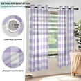 thumbnail image 5 of 2 Panels Set Blackout Curtains Thermal Insulated Sun Protection Room Darkening Drapes for Bedroom Purple and White Plaid, 5 of 7
