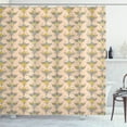 thumbnail image 1 of Birds Shower Curtain, Hand Drawn Bird Figure with Multilayered Wings on Blushy Polka Dots and Chamomille, Fabric Bathroom Set with Hooks, 69W X 75L Inches Long, Multicolor, by Ambesonne, 1 of 3