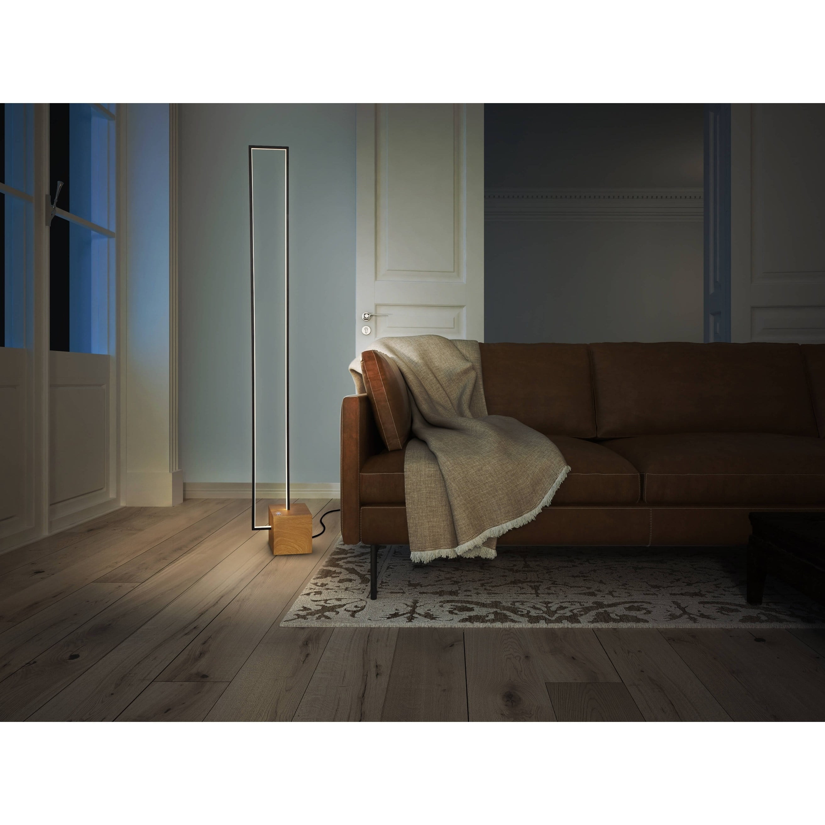 Vonn Lighting Silva Vssf5109bl 60 Led Floor Lamp In Plated Black Wood