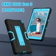 thumbnail image 5 of ELEHOLD Rugged Hybrid Case for Walmart Onn 8 Inch Gen 3 2022(Model:100071483), Tri-Layers Hard PC Soft Silicone Hidden Kickstand Anti-Scratch Shockproof Heavy Duty Case for Kids Men Women,Black+Blue, 5 of 9