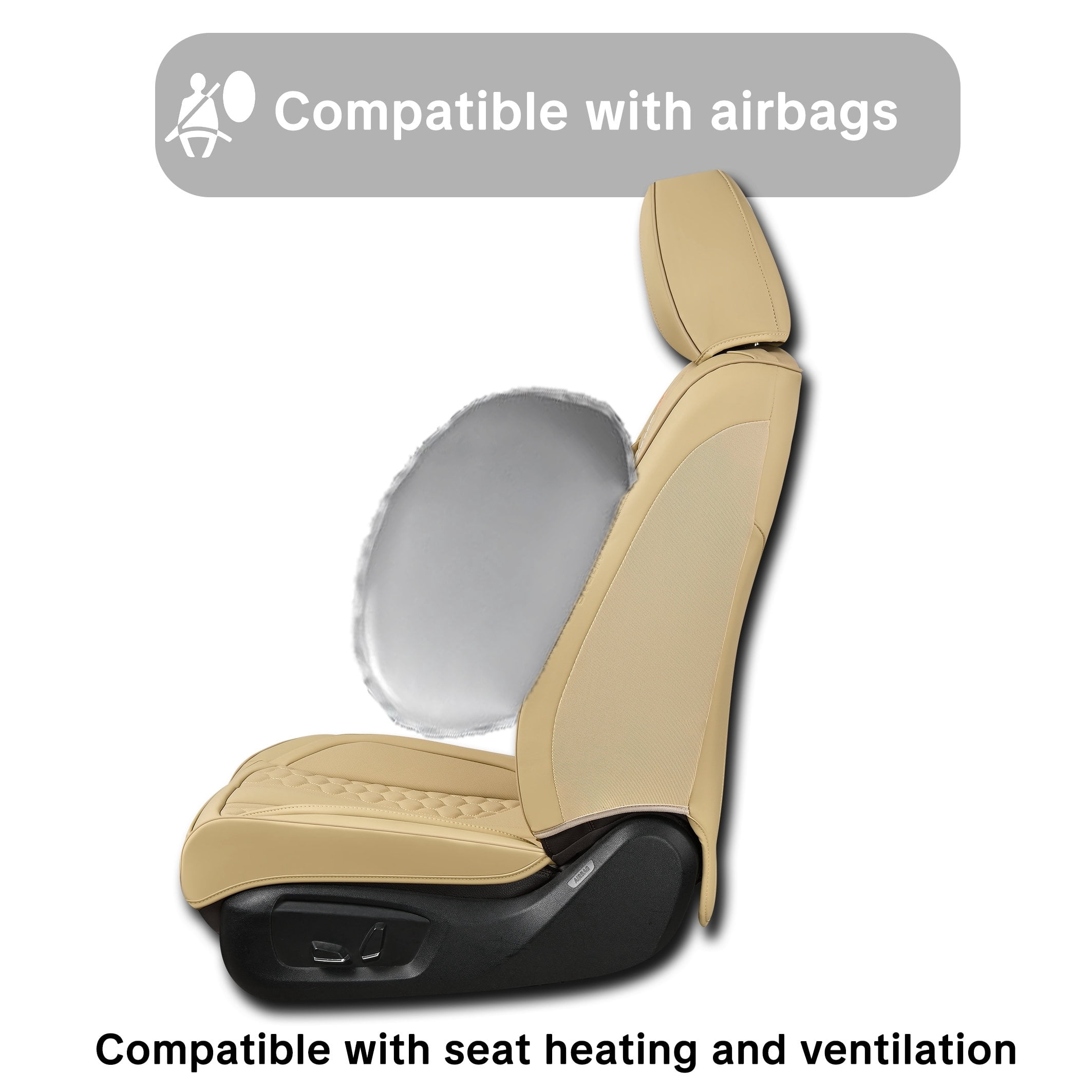 Leather 5 Car Seat Covers For Toyota 99% Models,Car Seat Cushions Full Set,Waterproof Car Sit Protectors,Easy To Install, Suitable For All Seasons.