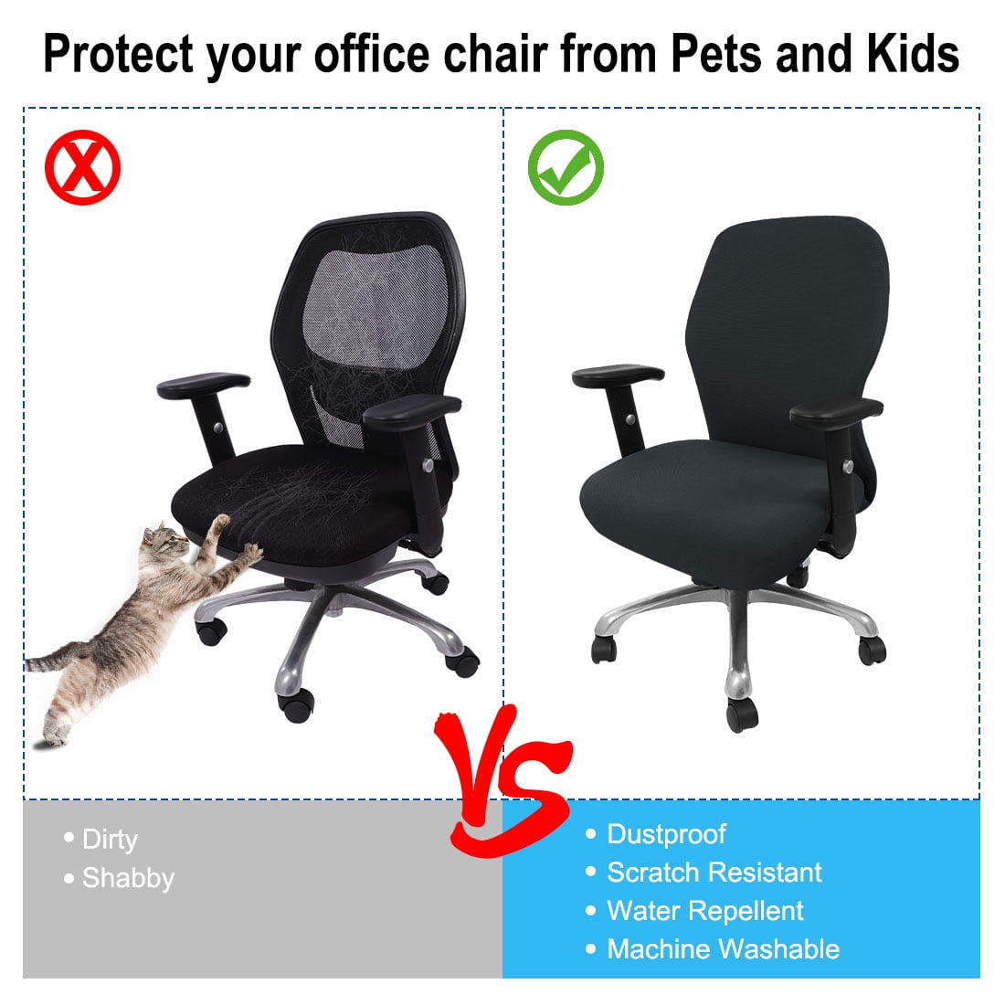 Unique Bargains Stretch Office Chair Cover Armchair Protector Slipcovers Gray M