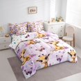 thumbnail image 3 of Homewish Cartoon Giraffe 7-Piece Twin Bedding Sets for Kids Children,Purple Flower Butterfly Bedding Comforter Set,Kawaii Animal Breathable Sheet Sets,Breathable Home Decor,Reversible, 3 of 8