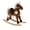 Dark Brown#9, variant on Pink Rabbit Rocking Horse - Plush Wooden Rocker with Sound & Seat Belt for Toddlers 18-36 Months