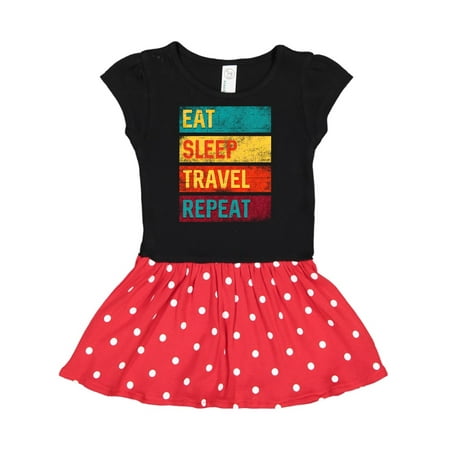 

Inktastic Vacation Eat Sleep Travel Repeat Gift Toddler Girl Dress
