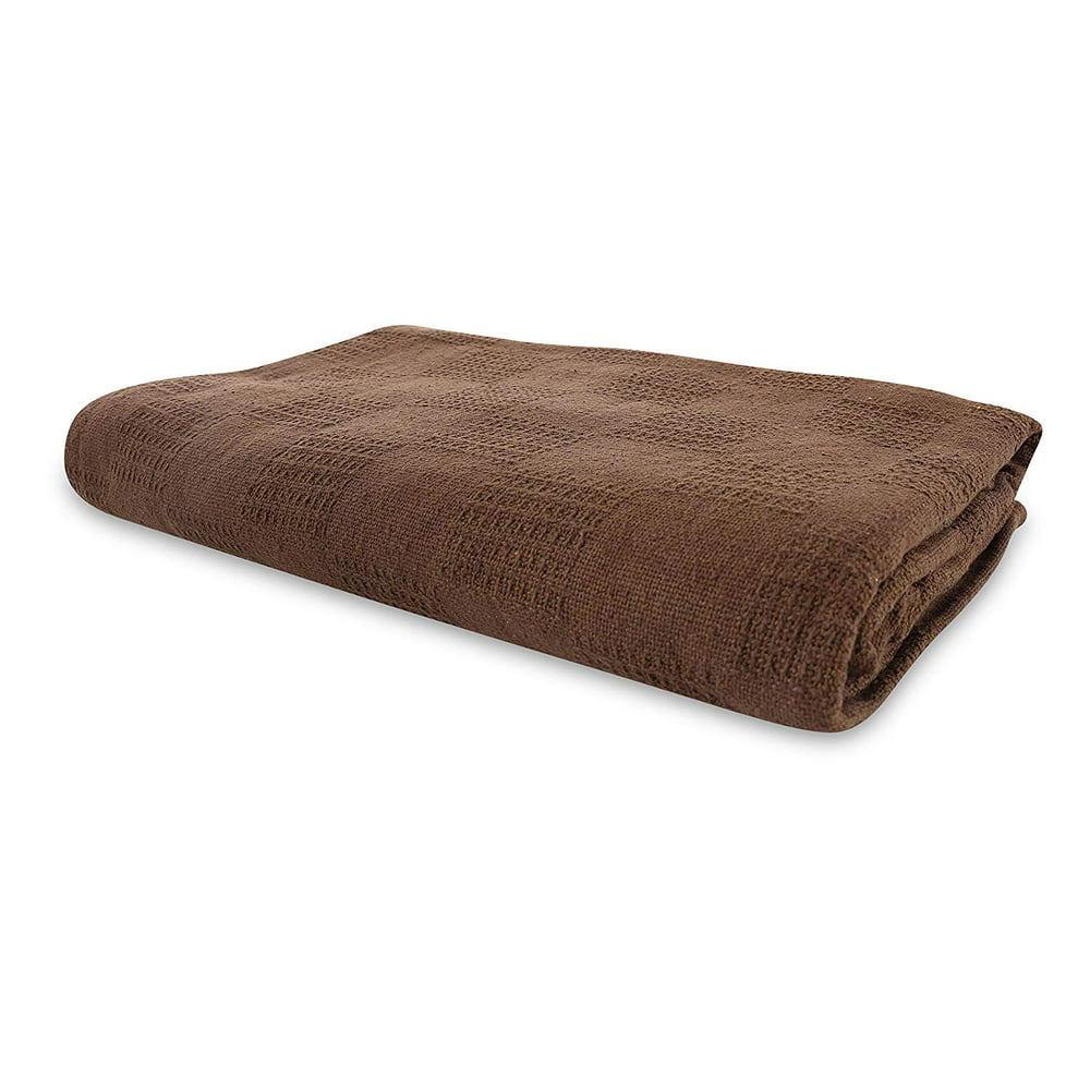 JMR Coffee HospitalHome Thermal Blanket Snagfree 100 Cotton Coach Throw Or Quilt Twin Size