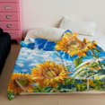 thumbnail image 6 of Throw Blanket 50"x60" Flannel Plush Blanket for Bed Couch Sofa Chair Aesthetic Cute Soft Warm for Girls Women Flower Floral Fruit-Sunflower, 6 of 6