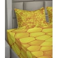 thumbnail image 4 of Ambesonne Yellow Fitted & Top Sheet Set with Shams, Abstract Corn Pattern, Orange Yellow, 4 of 5