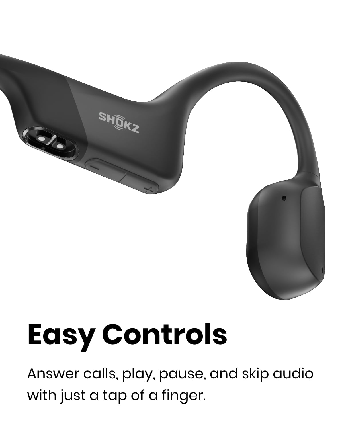 Shokz OpenRun Standard Bone Conduction Open-Ear Headphones in Black