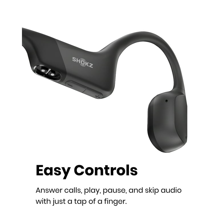 Shokz OpenRun Bone Conduction Waterproof Bluetooth Headphones for Sports  with Cooling Wristband (Formerly Aeropex), Black 