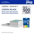 thumbnail image 3 of Brother Genuine LC501XLBK High Yield Black Ink Cartridge, 3 of 9