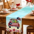 thumbnail image 5 of Puerto Rican Flag Table Runner 60 Inches Long Farmhouse Dress Scarves, Vintage Country Truck Flowers Blue Beige Dining Tablerunner for Coffee Table/Kitchen Island/Party Décor, 13" x 60", 5 of 8