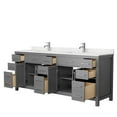 thumbnail image 2 of Wyndham Collection Beckett 84" Wood Double Bathroom Vanity in Dark Gray/Nickel, 2 of 3
