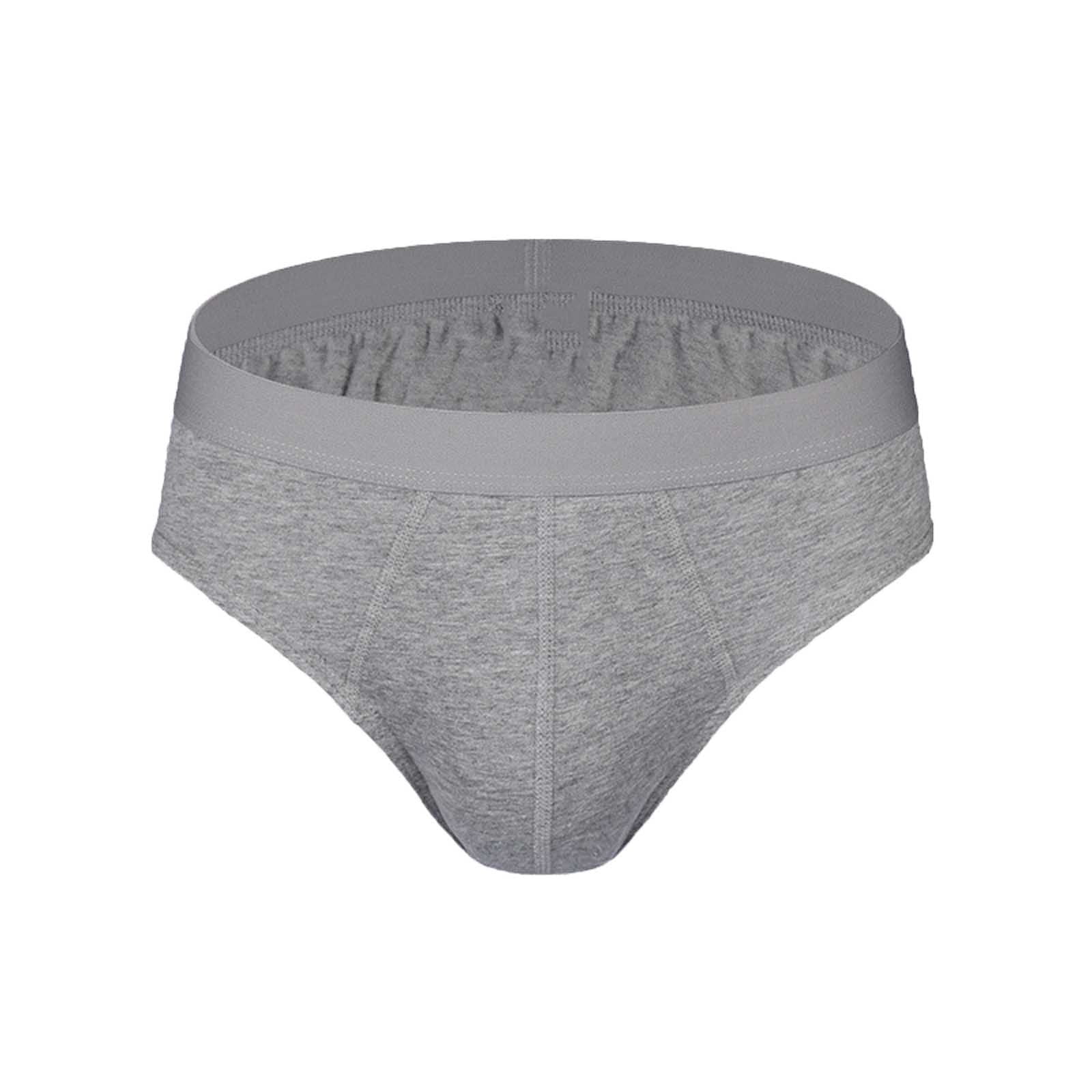 QIIBURR Mens Cotton Underwear Sexy Knitting Mid Waist Briefs