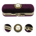 thumbnail image 4 of Retro Lipstick Box Lip Balm Organizer Bag Durable Cosmetic Storage Case With Mirror (Purple), 4 of 8