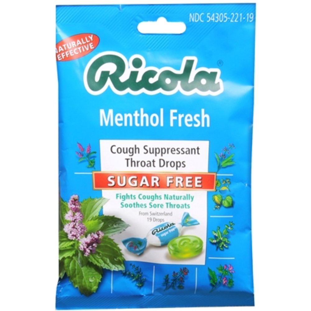 Ricola Sugar Free Throat Drops Menthol 19 Each (Pack of 2) Walmart