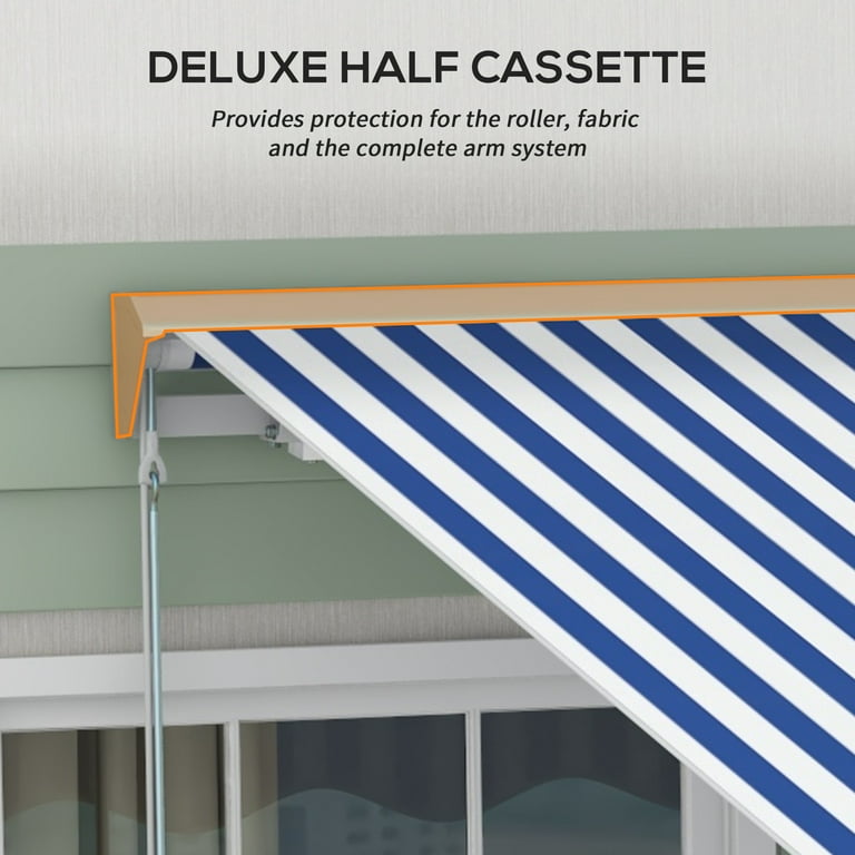Outsunny Modern 13' x 10' Motorized Retractable Patio Deck Awning