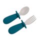 thumbnail image 3 of 2-Piece Baby Spoon & Fork Set - Solid Color Stainless Steel & Silicone Tableware for Infant Food Feeding, 3 of 5