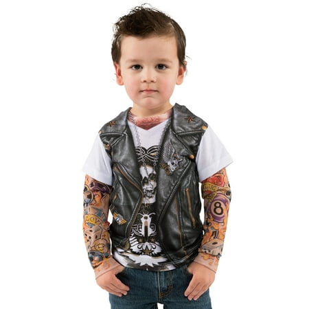 Tattoo Tee W/Mesh Tattoo Sleeves Costume for Toddler