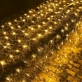 thumbnail image 5 of Dazzle Bright Christmas 360 LED Net Lights, 12FT x 5 FT Connectable Waterproof String Lights Clear Wire with 8 Modes, Christmas Decorations for Indoor Outdoor Xmas Party Yard Garden Decor (Warm White, 5 of 5