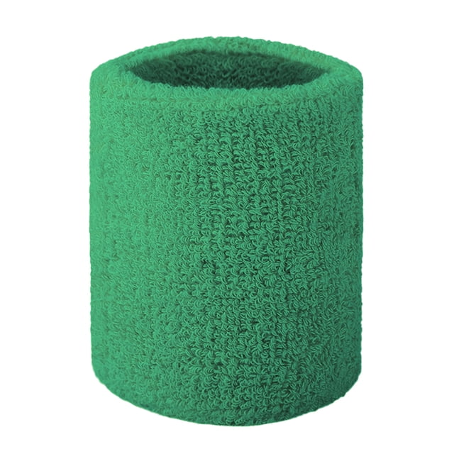 GOGO 100 Pieces Sports Wristbands Terry Cloth Sweatbands 3 Inches Green