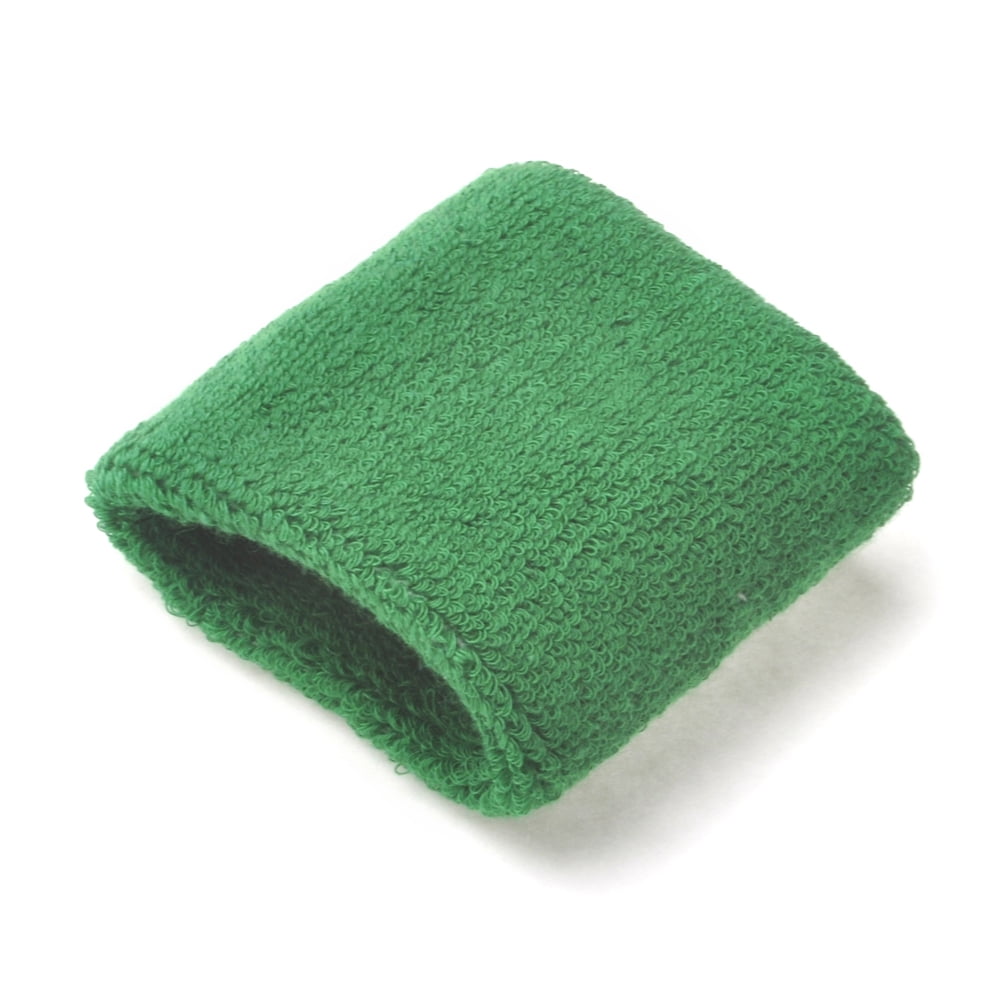 GOGO 100 Pieces Sports Wristbands Terry Cloth Sweatbands 3 InchesGreen