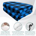 thumbnail image 4 of Twin Quilt Set 68''x86'', Black Blue Plaid Lightweight Summer Bedspread Coverlet Set with 2 Pillow Shams, Country Buffalo Checked Gingham Breathable All Season Quilt Bedding for Dorm/Bedroom, 4 of 9