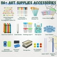 thumbnail image 3 of Easel for Kids,Adjustable Wooden Art Easel for Toddlers,114+ Art Supplies,Double Sided Magnetic Chalkboard and White Board for Kid,Drawing and Painting for Aged 2-4,5-7,8-12,with 2 Paper Rolls, 3 of 7