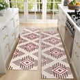 thumbnail image 4 of Kitchen Rugs Sets Of 2,Beige Geometric Diamond Striped Pattern Anti Fatigue Kitchen Mat Rugs Non Slip Washable,Decorative Kitchen Floor Mats for Kitchen,Sink,Laundry,17"X47", 4 of 5