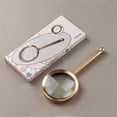 thumbnail image 2 of Handheld high-definition optical white glass 10x magnification full metal magnifying glass for reading newspapers for elderly people, 2 of 3