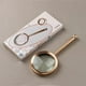 thumbnail image 2 of Handheld high-definition optical white glass 10x magnification full metal magnifying glass for reading newspapers for elderly people, 2 of 3